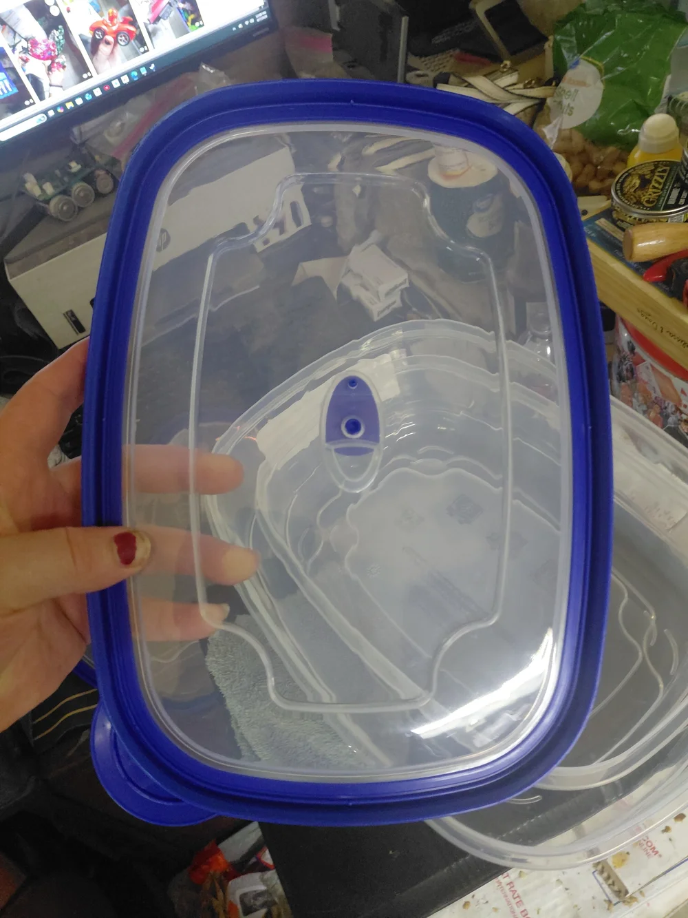 4-piece Kroger BPA-Free Durable Plastic Food Storage Container set featuring a c